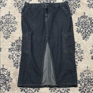Old Navy Dark Denim Midi Skirt